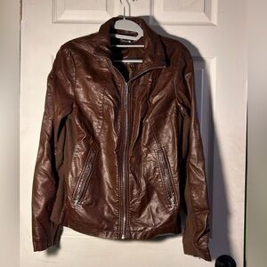 Worthington Rich Brown Faux Leather Jacket
